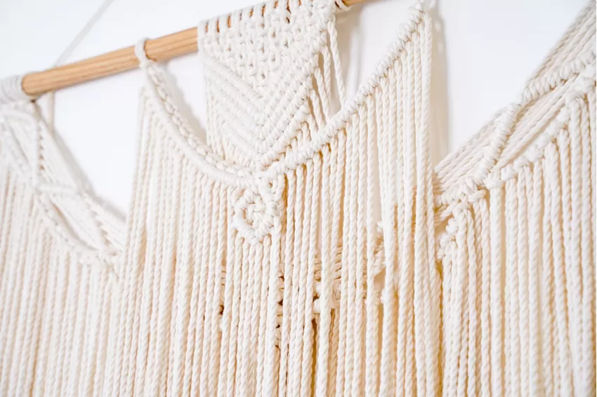 Macrame 3-Storey Wall Curtain, High Durability, Excellent Thermal Insulation, Moisture Absorption Ability, Handcrafted Product