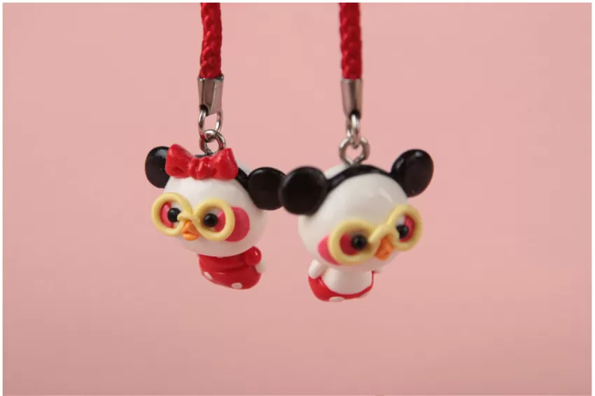 Mickey Minnie Duck Key Rings, Cute Couple Keychains, Durable Clay Material, Easy To Clean, Perfect Gift For Lovers Or Close Friends