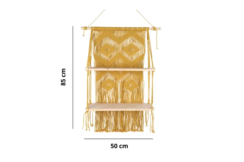 Two-tier Hanging Macrame Shelf 