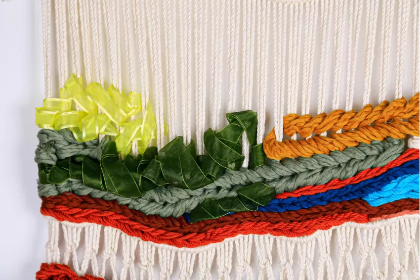 Colorful Macrame Wall Hanging Decor, Elegant Color Combination, Intricate Macrame Knotting Technique, Unique Design