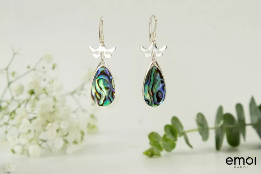 Abalone Shell Earrings, Soil Light & Soil Heart Collection, High-Quality Handmade Jewelry, Unique Accessories, Eye-Catching Design