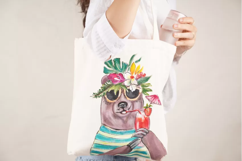 Túi Tote Vẽ Tay, Bộ Sưu Tập Đi Biển, Túi Tote Handmade, Hình Vẽ Tay Các Danh Lam Thắng Cảnh Nổi Tiếng Tại Việt Nam