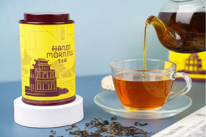 Hanoi Morning Tea, Green Tea Scented With Magnolia Flowers, Vietnamese Tea, Calming Tea, Tea Gifts, Vietnamese Gifts, 75Gr Box, Corporate Gift