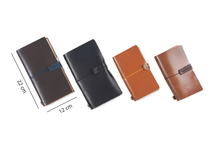 Midori Leather Notebook, Classic Design, Elegant Color Palette, Luxurious Leather Cover Material, Lined Paper, High-Quality Notebook