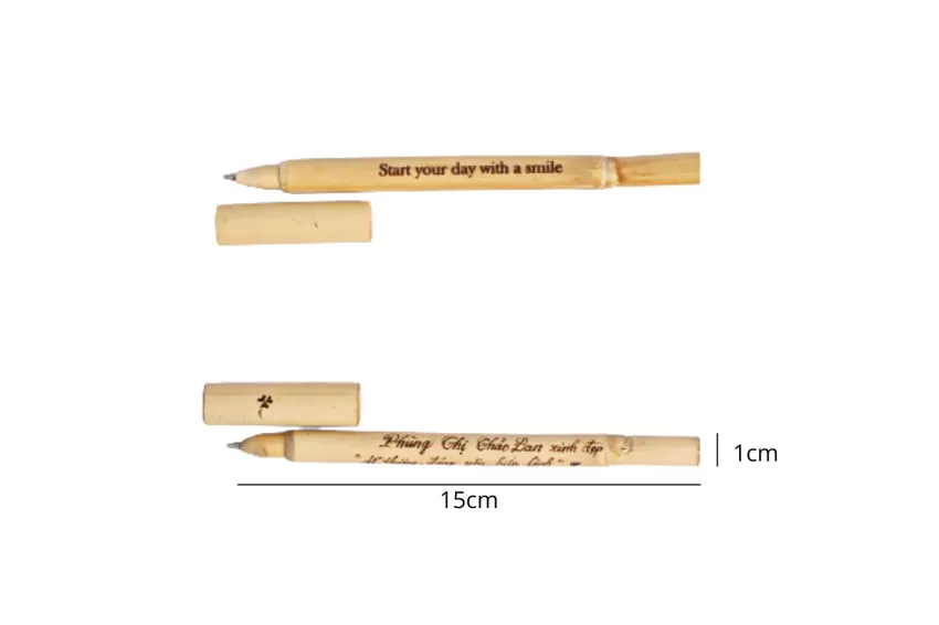 Bamboo Ballpoint Pen Engraved with Your Own Message, Personalized Touch, Natural Material, Reusable, Handcrafted Product, Corporate Gift