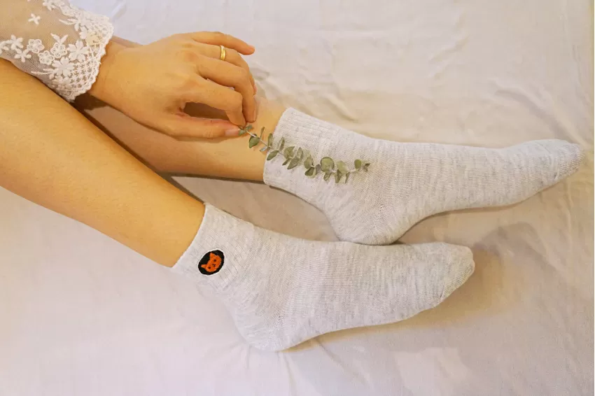 Embroidered Turtle Neck Socks, Cute Small Embroidered Socks, Vintage-Style Embroidered Socks, Breathable Cotton Socks, Gifts For Friends