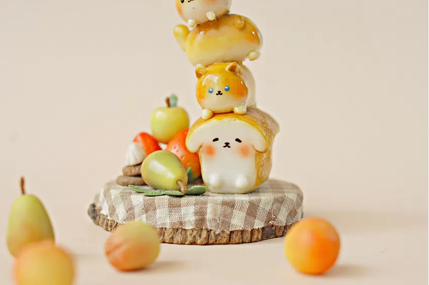 Lovely Animal Bread Pile Model, Cute Design, Unique And Diverse Style, Premium Japanese Clay Material