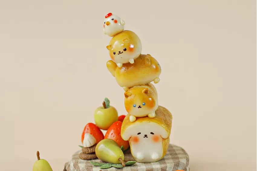 Lovely Animal Bread Pile Model, Cute Design, Unique And Diverse Style, Premium Japanese Clay Material
