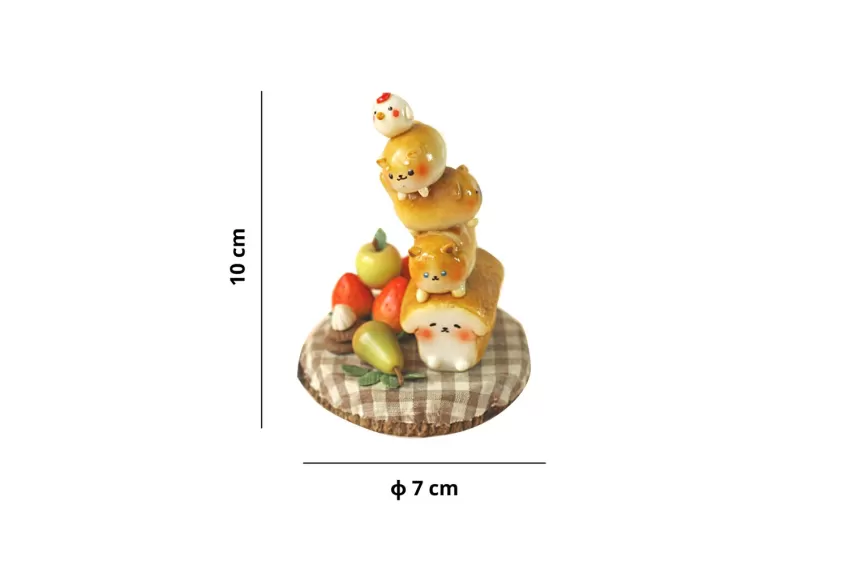 Lovely Animal Bread Pile Model, Cute Design, Unique And Diverse Style, Premium Japanese Clay Material