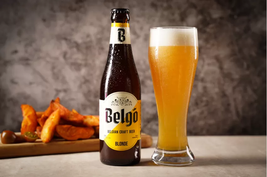 Belgo Blonde Beer (19 Ibu), Traditional Belgian Beer, Handcrafted, Refreshing Fruity Taste, Moderate Bitterness, Pleasant Aroma