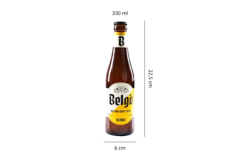 Belgo Blonde Beer (19 Ibu), Traditional Belgian Beer, Handcrafted, Refreshing Fruity Taste, Moderate Bitterness, Pleasant Aroma