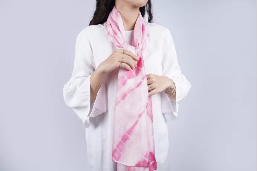 Tie-dye Rectangle Silk Scarf