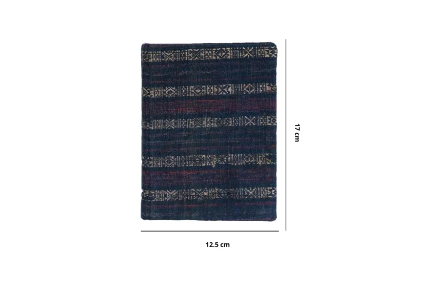 Notebook with Brocade Fabric Cover, Handwoven Hemp Fabric Material, Naturally Dyed, Quality Paper Material, Smooth Writing Experience Notebook with Brocade Fabric Cover, Handwoven Hemp Fabric Material, Naturally Dyed, Quality Paper Material, Smooth Writing Experience