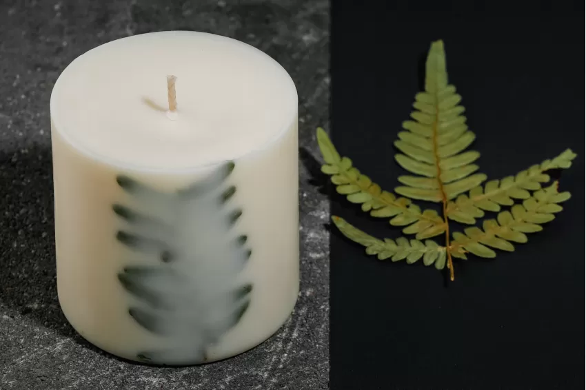 Scented Soy Candle Decorative Fern