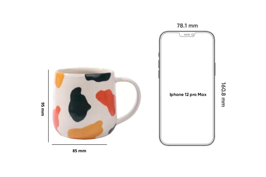 Colorful Cow Print Pottery Mug Colorful Cow Print Pottery Mug
