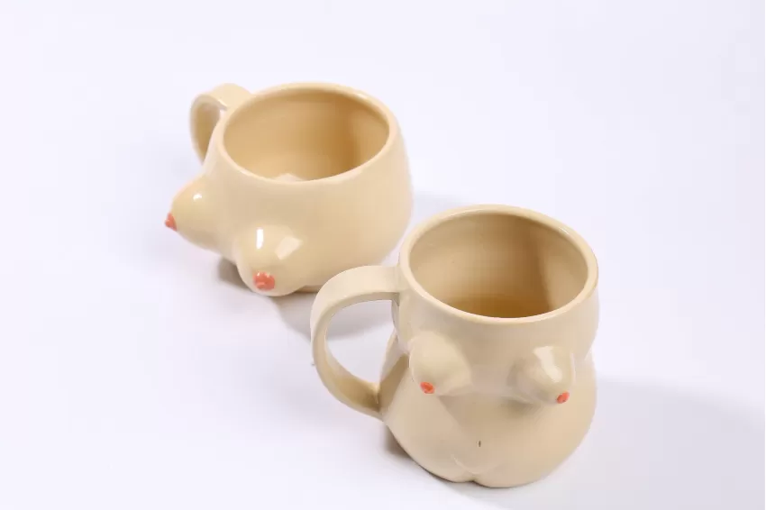 Woman Body Shaped Pottery Mug, Upper Body Woman Body Shaped Pottery Mug, Upper Body