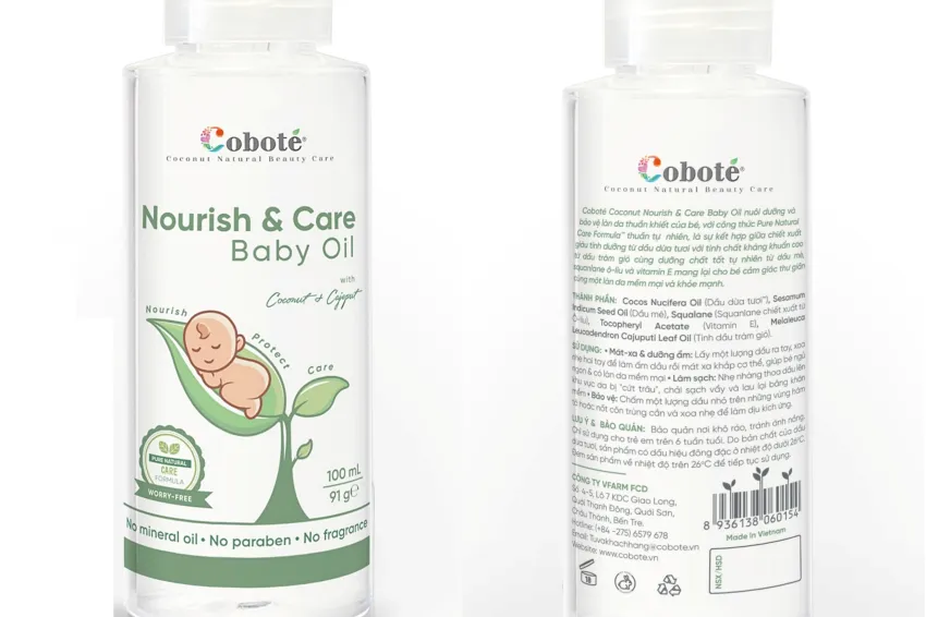 Nourish & Care Baby Oil, Prevents Diaper Rash and Irritation, Completely Natural Ingredients, Safe for Baby's Sensitive Skin