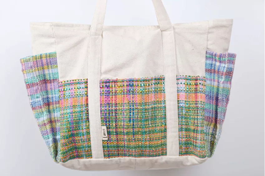 Handwoven Recycled Plastic Handbag, Size L, Spacious And Practical Design, Durable And Long-Lasting Use