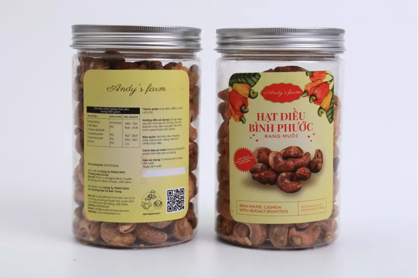 Binh Phuoc Salted Cashew, Box Of 360gr, Dietetic Snacks, Silk-Coated Cashews, Whole Unshelled Cashews, Gift For Loved Ones