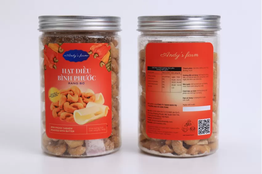 Binh Phuoc Margarine Roasted Cashew, Box Of 360gr, Premium Roasted Cashews, Nutritious Snacks, Butter-Roasted Cashews