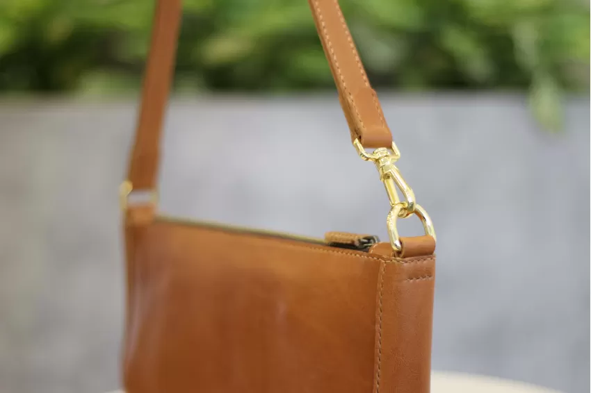 Camilia Baguette Leather Shoulder Bag