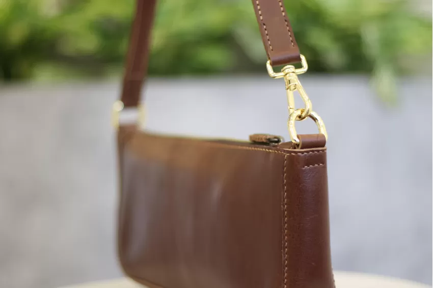Camilia Baguette Leather Shoulder Bag
