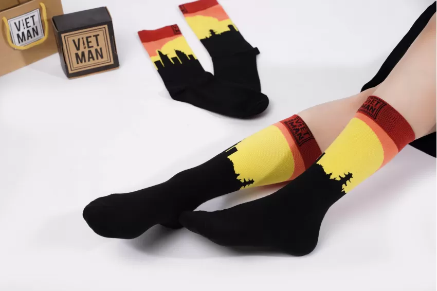 2 Pair Of Crew-Cut Socks Set, Socks With Patterns, Unisex Socks, High-Cut Socks, Cute Patterned Socks, Thick Socks