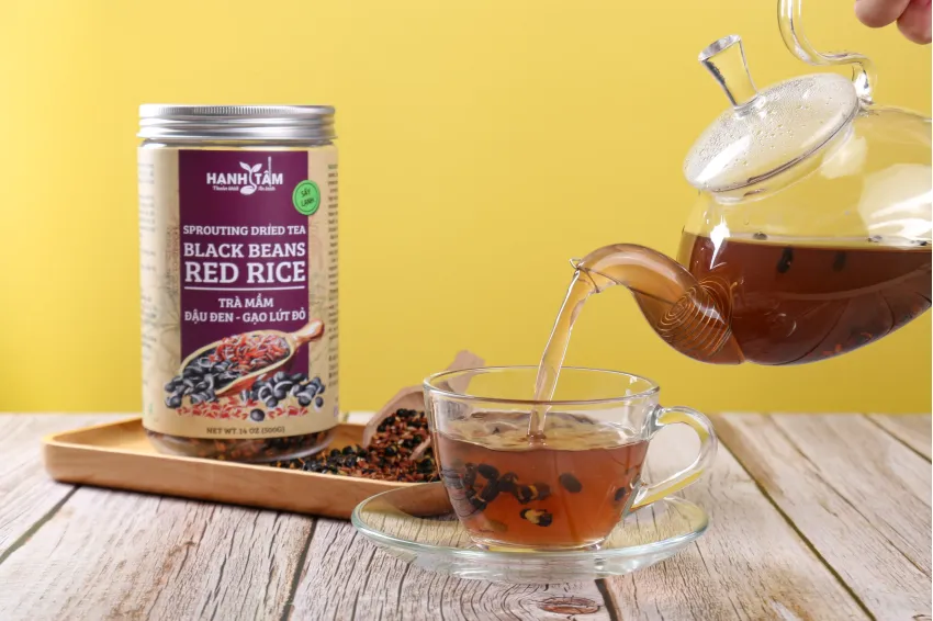 Roasted Black Beans And Sprouted Red Rice Tea, Black Beans, Sprouts Tea, Tea For Health, Natural Ingredients, Good For Health, Local Ingredients Roasted Black Beans And Sprouted Red Rice Tea, Black Beans, Sprouts Tea, Tea For Health, Natural Ingredients, Good For Health, Local Ingredients