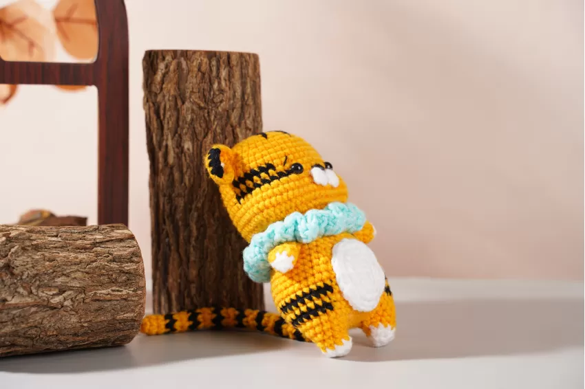 The Tiger, Crochet Animal, 12 Vietnamese Zodiac Signs, Tiger-Shaped Woolen Keychain, Woolen Keychains, Birthday Gifts