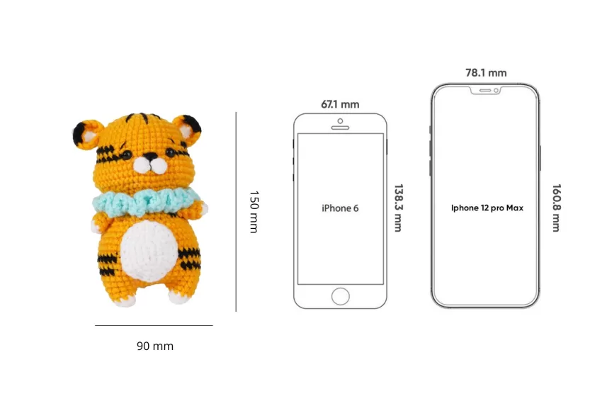 The Tiger, Crochet Animal, 12 Vietnamese Zodiac Signs, Tiger-Shaped Woolen Keychain, Woolen Keychains, Birthday Gifts