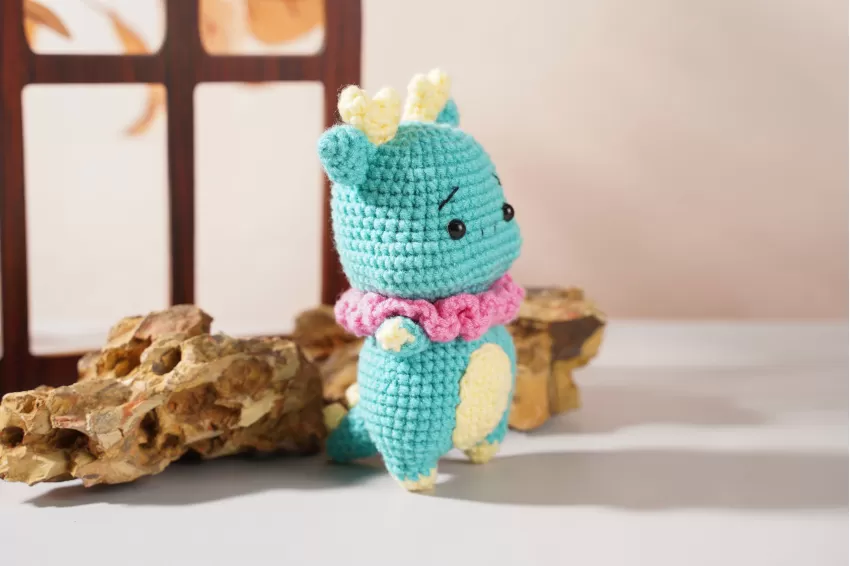 The Dragon, Crochet Animal, 12 Vietnamese Zodiac Signs, Dragon-Shaped Keychain, Handmade Woolen Dragon