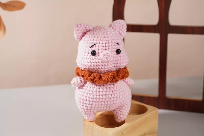 The Pig, Crochet Animal, 12 Vietnamese Zodiac Signs, Mini Pig Plush, Cute Woolen Stuffed Animals, Zodiac Animals Keychains