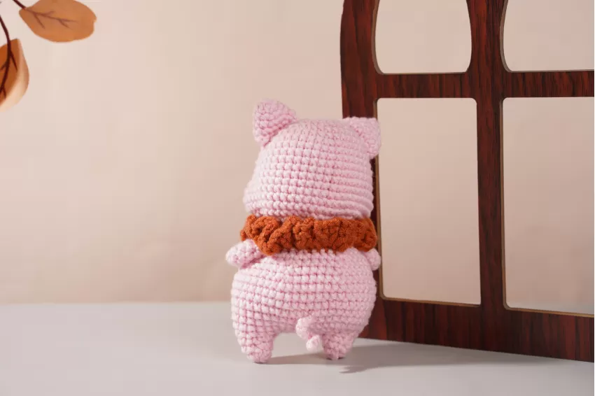 The Pig, Crochet Animal, 12 Vietnamese Zodiac Signs, Mini Pig Plush, Cute Woolen Stuffed Animals, Zodiac Animals Keychains