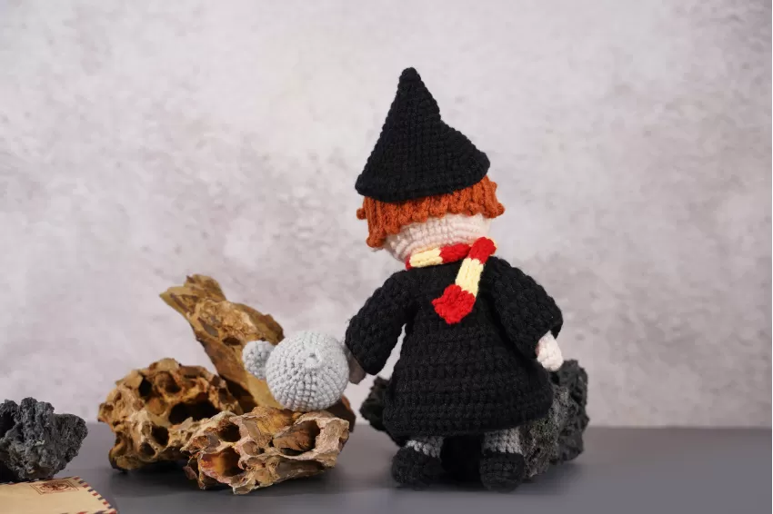 Ron Weasley & Scabbers Crochet Doll, Ron Weasley Woolen Doll, Doll Keychain, Handmade Woolen Keychain