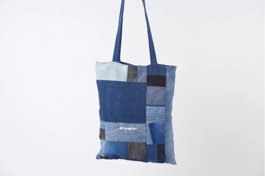 Small Size Denim Tote Bag From Old Jeans