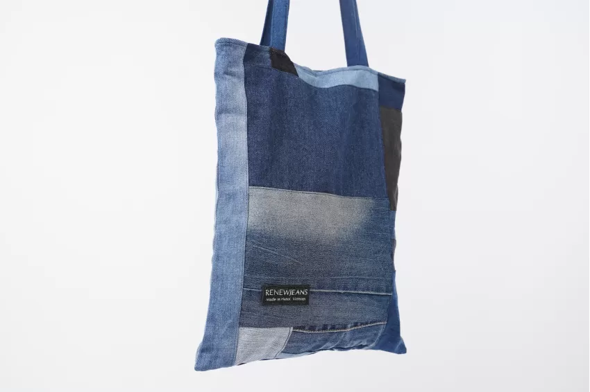 Small Size Denim Tote Bag From Old Jeans