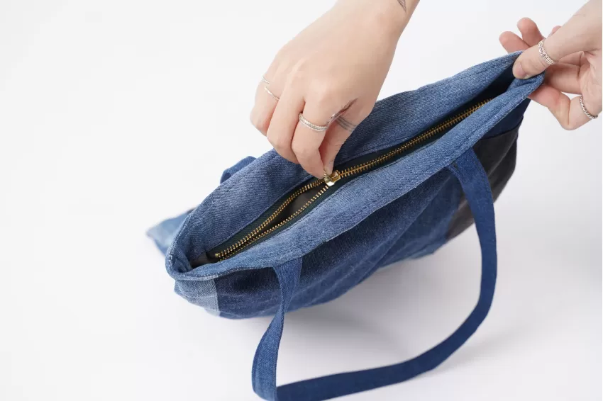 Small Size Denim Tote Bag From Old Jeans