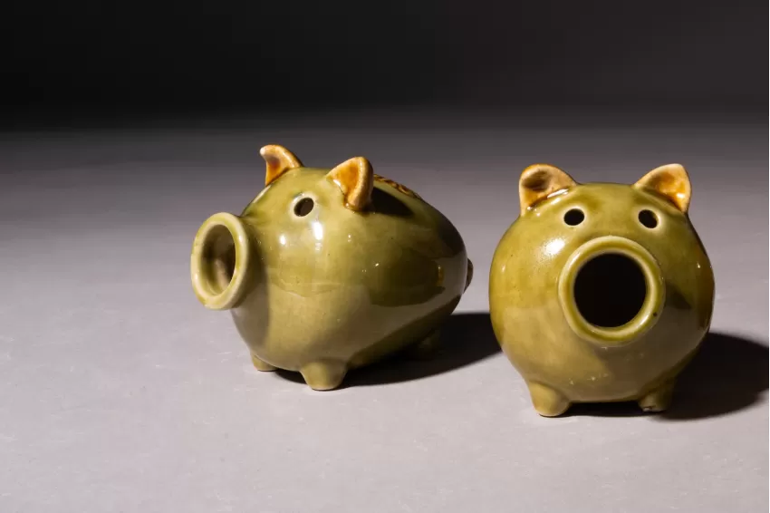 Yellow Green Ceramic Pig Figurine, Pig Family Collection, 4 Sizes, Cute Ceramic Statue, Ceramic Decoration, Vietnamese Handcrafted, Feng Shui Gift