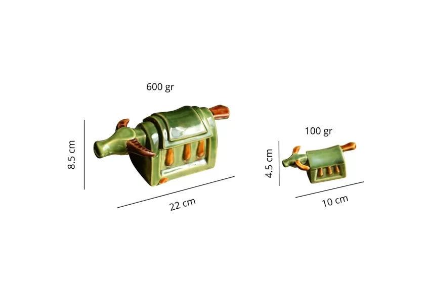 Tượng Trâu Mõ Gốm Sành, Màu Xanh Lục, Tượng Gốm Sứ, Gốm Sứ Việt Nam, Trang Trí, Thủ Công Mỹ Nghệ, Không Độc Hại, Thiết Kế Độc Đáo, Quà Tặng