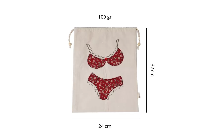 Túi Rút Đựng Đồ Du Lịch, Chất Liệu 100% Cotton Hàn, Họa Tiết Bikini Ấn Tượng, Thích Hợp Dùng Khi Đi Biển