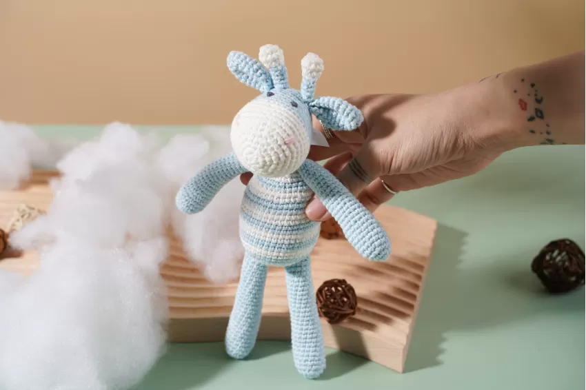 Crochet Giraffe Rattle Toy