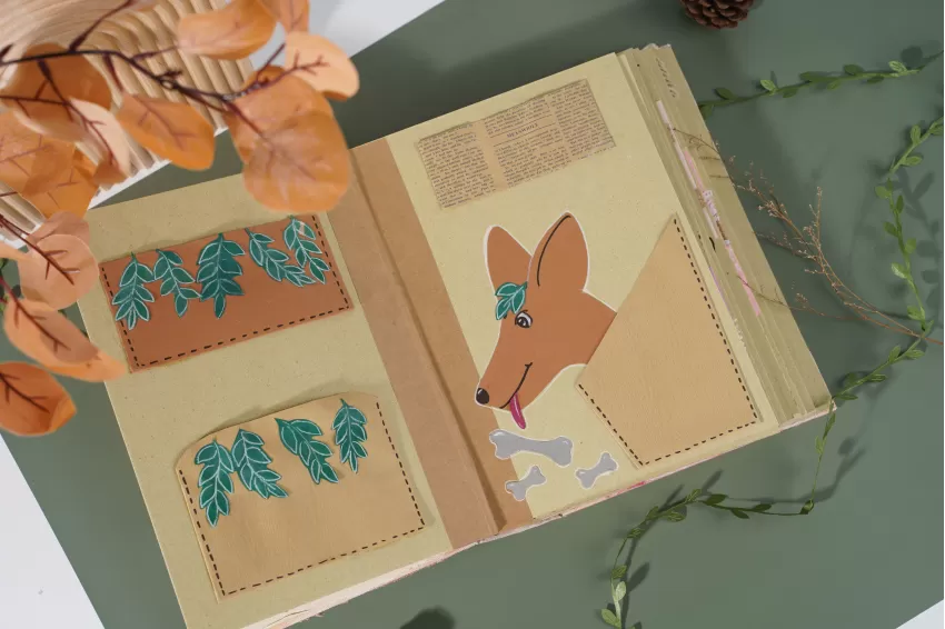 Rabbit Scrapbook, Handcrafted Decorative Notebook, Vibrant Colors, Fairy Beauty, Used For Storing Photos