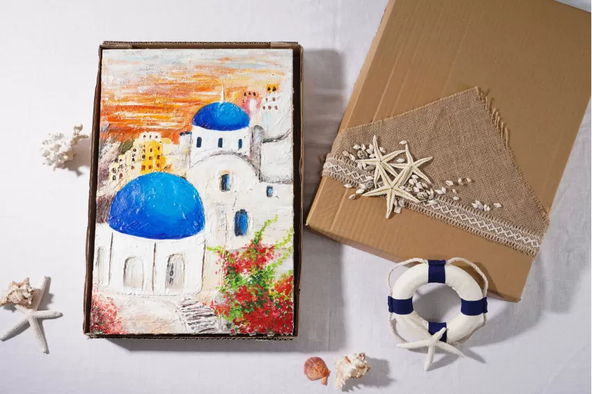 Santorini-Themed Wedding Guest Book