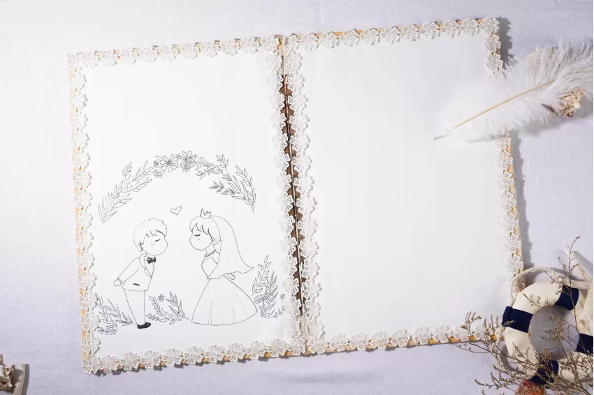 Santorini-Themed Wedding Guest Book