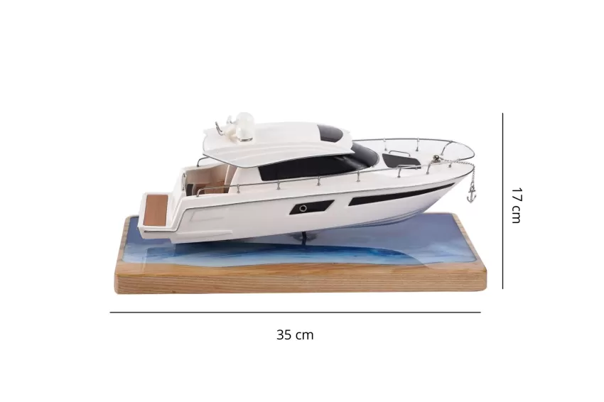 Luxury Mini Yacht Model On Epoxy Sea