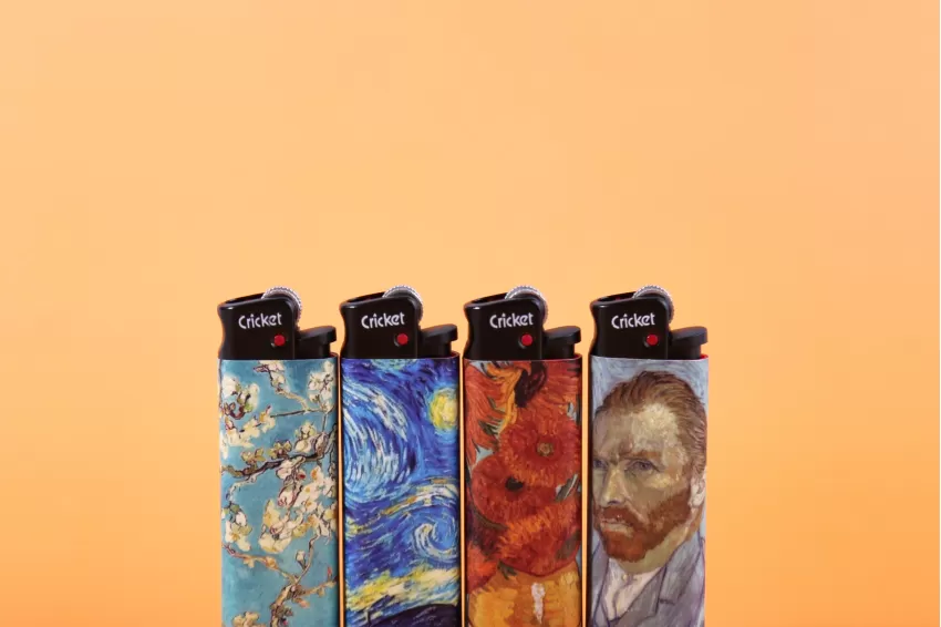 Bật Lửa Tranh Vincent Van Gogh, Mẫu Bật Lửa Độc Đáo, Phụ Kiện Cá Tính, Món Quà Ấn Tượng Cho Bạn Bè, Người Thân