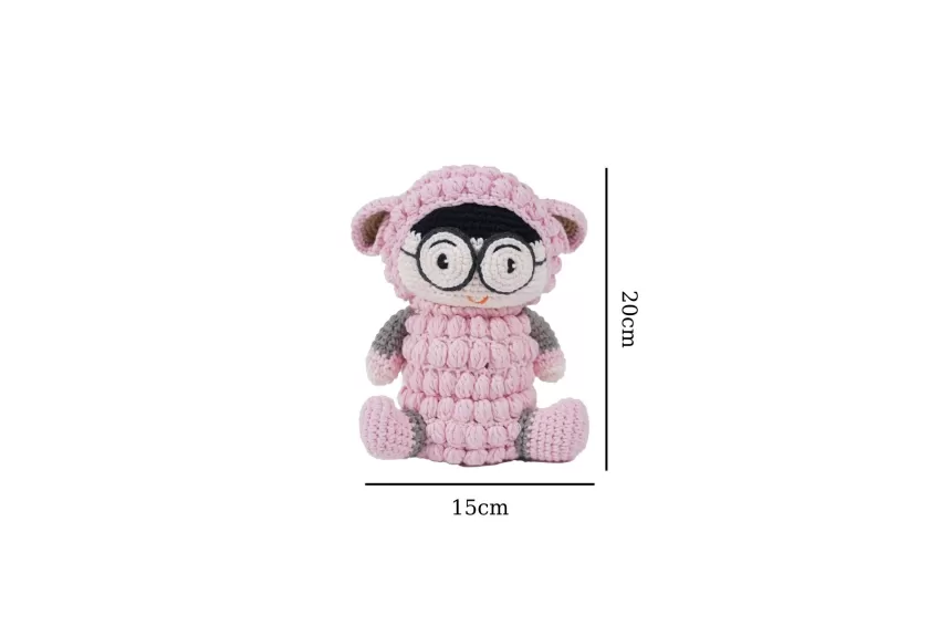 Bluetooth Speaker Stuffed Pink Sheep, Pink Sheep Storyteller, Knitted Plush With Bluetooth Speaker, Safe Toy, Gift For Kids