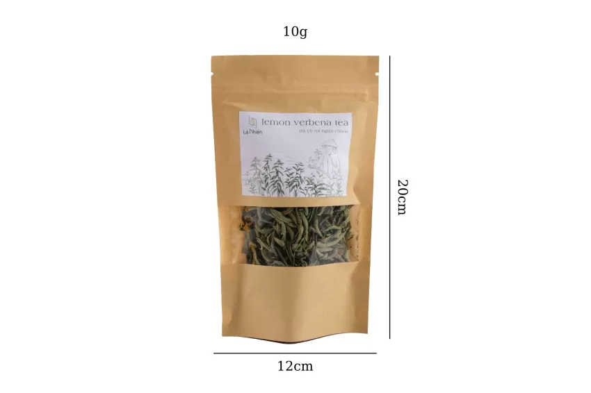 Lemon Verbena Tea, Zip Bag of 10g, Detox Cleansing Tea, Refreshing Tart Flavor, Natural Herbal Blend, Clean Ingredients