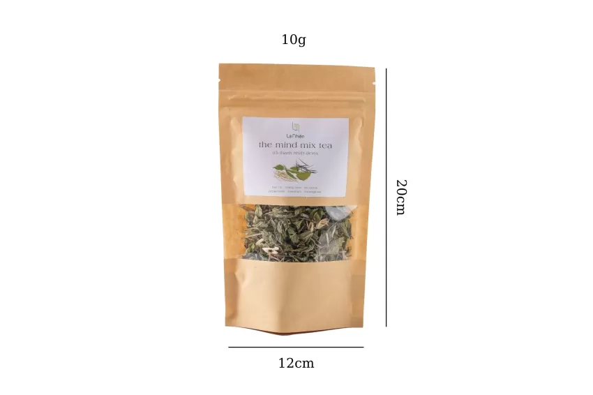 The Mind Tea Blend, Zip Bag of 10g, Stress Relief Tea, Anxiety Relief Tea, Mental Relaxation, Clean Ingredients, Sample Pack