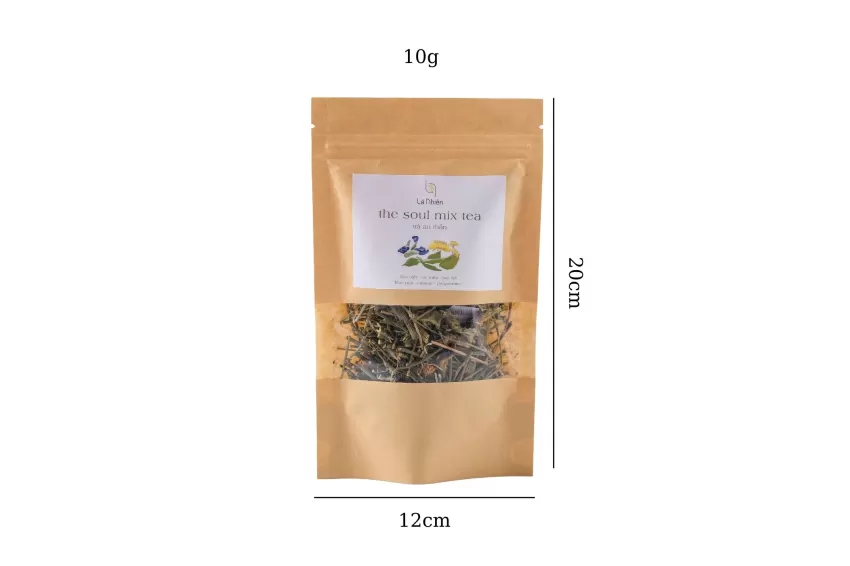 The Soul Tea Blend, Zip Bag of 10g, Herbal Tea, Relaxation Blend, Variety Blend, Clean Ingredients, Vietnamese Ingredients, Sample Pack